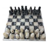 Carved Marble and Onyx Chess Set