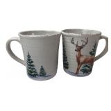 St. Nicholas Square Winter White Deer Mugs