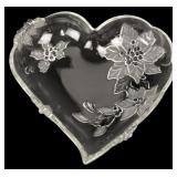 Attrib. Mikasa Frosted Poinsettia Heart Bowl