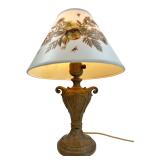 Cast Metal Table Lamp Botanical Shade