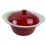 Savinio Designs Red Stoneware Casserole Dish