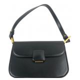 Madison West Black Faux Leather Shoulder Bag 6x7"