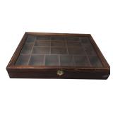 24-Compartment Wooden Display Case