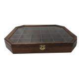 Wooden Glass Top Compartment Display Case