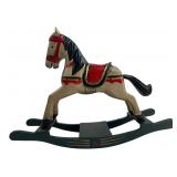 Carved Hand-Painted Wood Rocking Horse Figurine