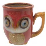 Gibson Homes Red Ceramic Owl Mug 4.5" H