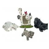 Enesco & Assorted Cat Figurines, 4 Pcs