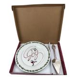 International Silver Holiday Joy Cake Serving Set