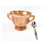 Attrib. Federal Glass Normandie Sugar & Spoon