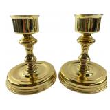 Baldwin Polished Brass Candlesticks, Pr.