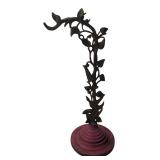 Cast Iron Vine & Bird Display Stand 17H
