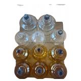 Amber & Clear Glass Peg Votive Candle Holders