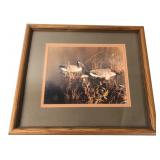 M.L. Olds Framed Canada Geese Photograph 15x13