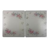 Pfaltzgraff Tea Rose Glass Counter Savers Pr.