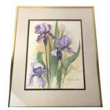 Martha Leason Cormie Framed Iris Watercolor