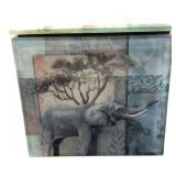 Printed Glass Elephant Trinket Box