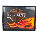 Harley-Davidson Flame Bar & Shield Framed Sign