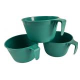 Set of 3 Palco Green Plastic Measuring Cups