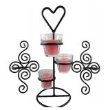 Black Metal Heart Candle Stand & Wall Sconces