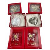 Gorham 1995 Heart & Crystal Snowflake Ornaments