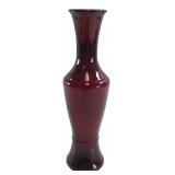 Ruby Red Glass Vase 11 in H
