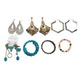 7pc Fashion Jewelry Lot Earrings Bracelets