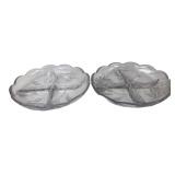 Pair Godinger Liliana Crystal Sectional Plates