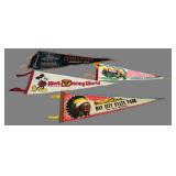 Four Vintage Souvenir Felt Pennants