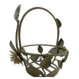 Painted Metal Floral Wire Basket 10" H