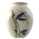 Studio Pottery Bamboo Motif Stoneware Vase
