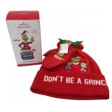 Hallmark Grinch Peekbuster Ornament & Beanie 6" H
