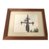 Micky Oles 1989 Utility Pole Photograph 13x16
