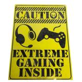 Kalan Caution Extreme Gaming Metal Sign