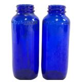 Pair of Bromo-Seltzer Cobalt Blue Bottles