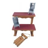 Russ Berrie Mini Chairs, Step Stand & Sled