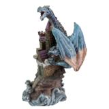 Ebros Gift Style Dragon on Castle Figurine