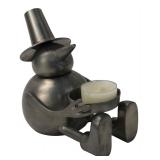 Eddie Bauer Home Steel Snowman Candle Holder