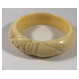 Vintage carved Ivory/ bone bangle