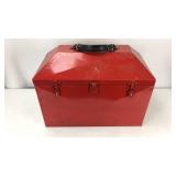 Red metal toolbox