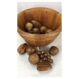 DANSK WOOD BOWL + WOOD FRUIT