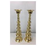Set of 2 large brass candlesticks