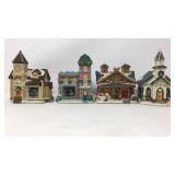 COBBLESTONE CORNERS village collection set of 4