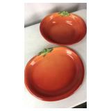 Tomato serving bowl and platter