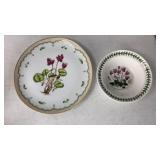 2 piece porcelain flower dish set