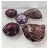 5 pc purple glass lot