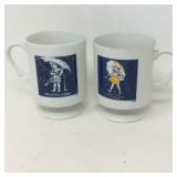 Two vintage Mortan salt mugs