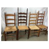 Set of 4 Ladder Back Chairs