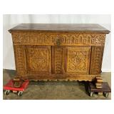 Early Antique Oak Trunk-8089
