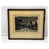Framed Charcoal Street Scene-7946