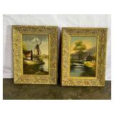 2 Framed Landscape Paintings-8271